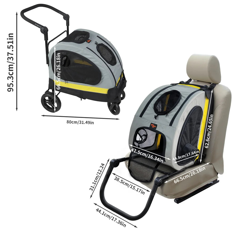 🐶 Faltbarer Hunde- & Katzenwagen
