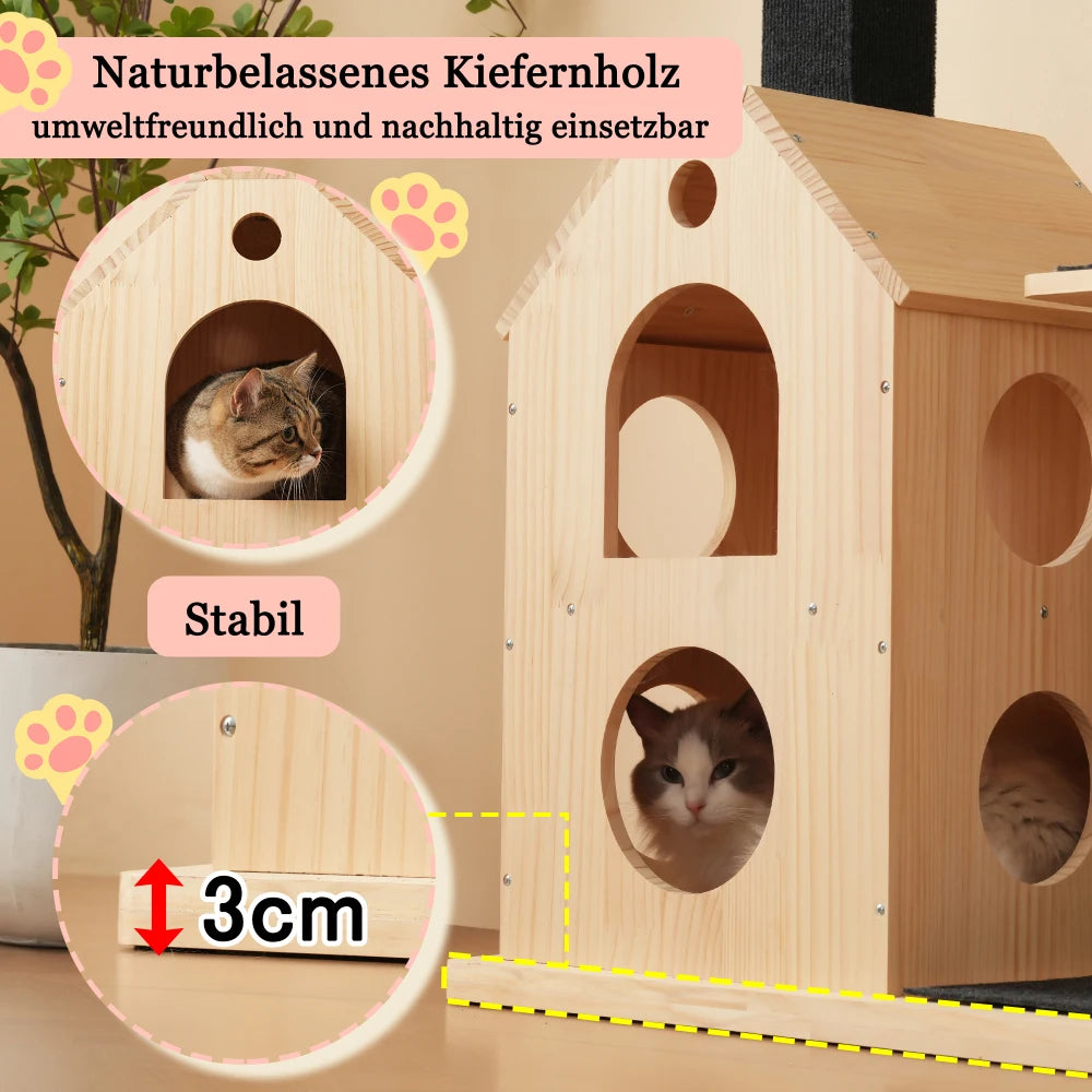 Katzenbaum aus Massivholz