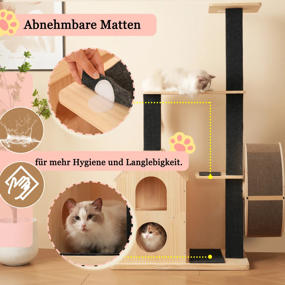 Katzenbaum aus Massivholz