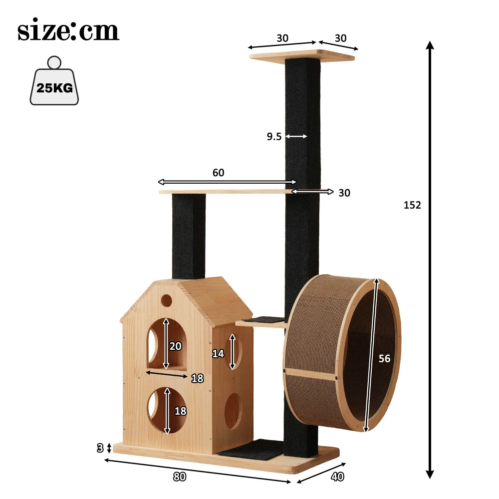 Katzenbaum aus Massivholz