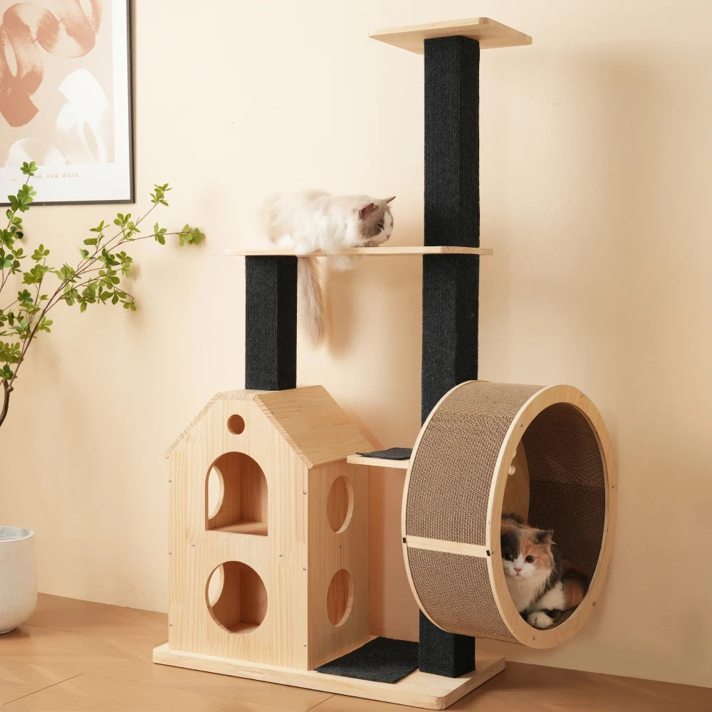 Katzenbaum aus Massivholz