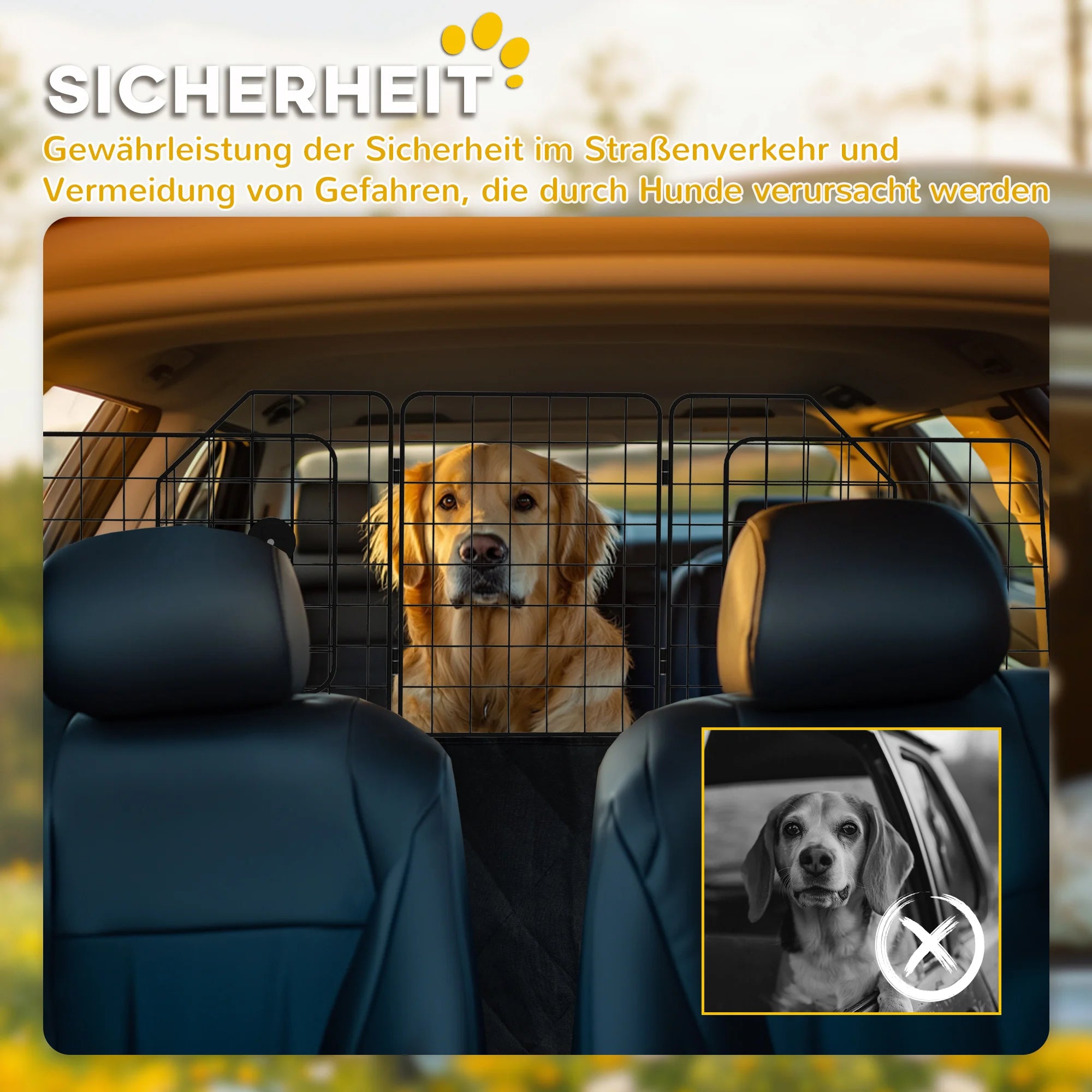 PawHut Safe-Travel Divider